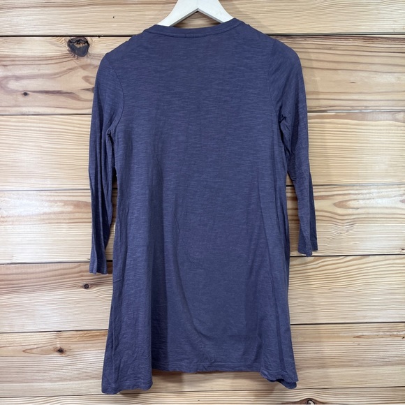 LOGO Lori Goldstein Shirt XXS A279027 Purple Swing Gray Embroidered 3/4 Sleeve - Picture 8 of 11